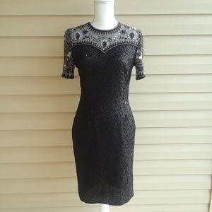 Vintage Brilliante by J.A. Beaded Silk Dress